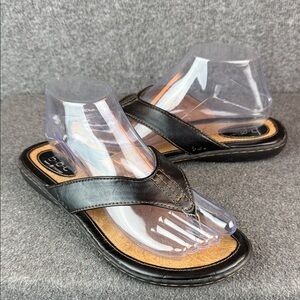 Born Concept Black Thong Toe-Post Sandals 8M